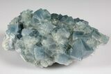 Stormy-Day Blue, Cubic Fluorite Crystal Cluster - Sicily, Italy #183786-1